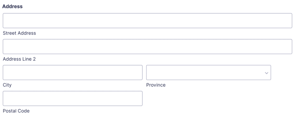 Address Form - Canadian