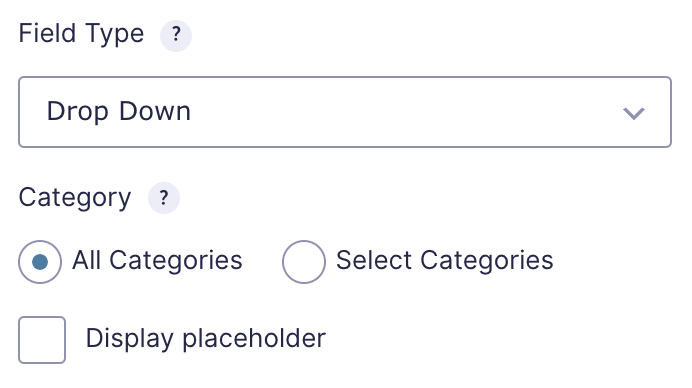 GForms Post Category Field General Settings